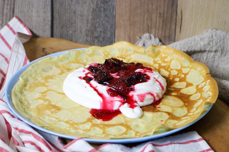 Crêpes mit Pflaumenmus