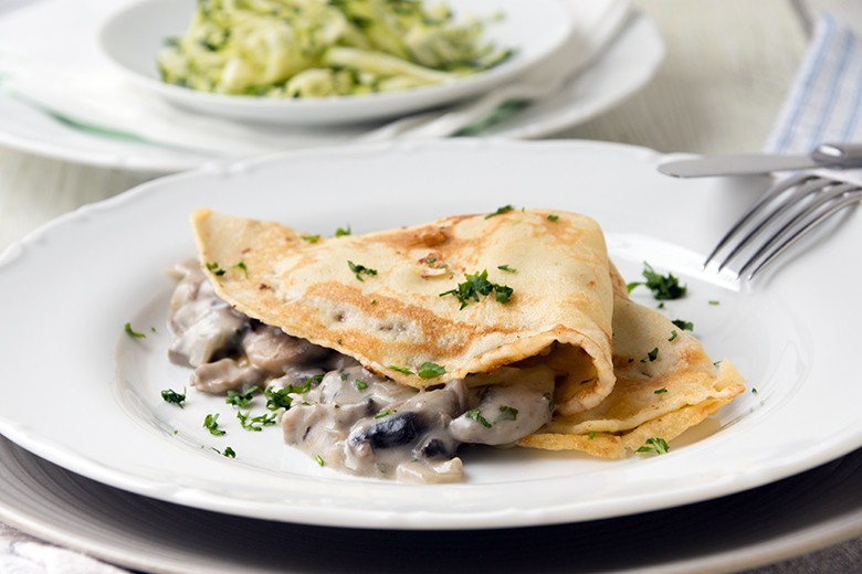 Crêpes mit Champignons