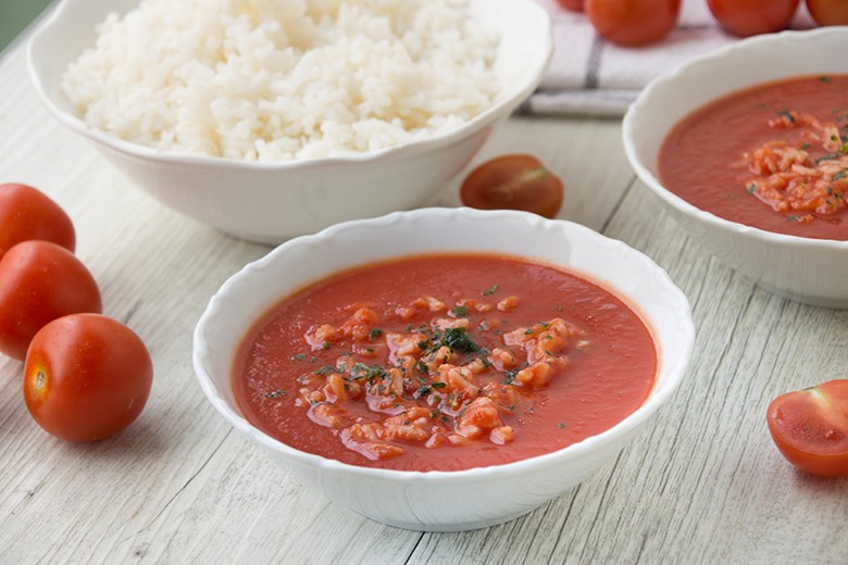 Tomaten-Eintopf mit Reis
