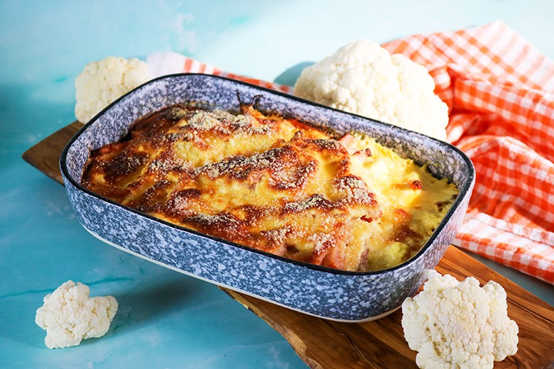 Blumenkohlgratin mit Schinken