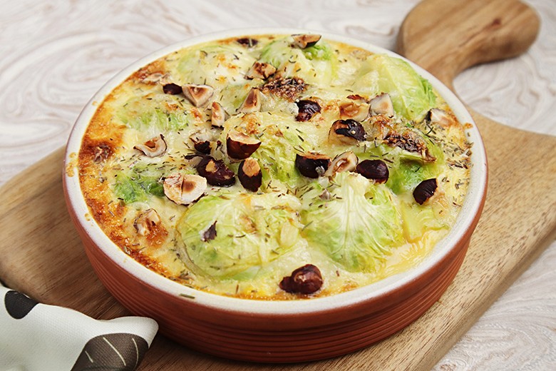 Rosenkohl-Kartoffel-Gratin
