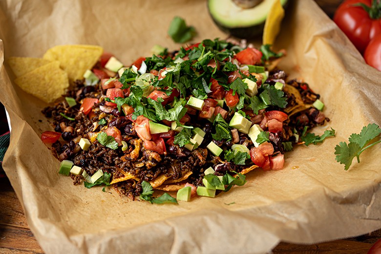 Überbackene Nachos mit Hack