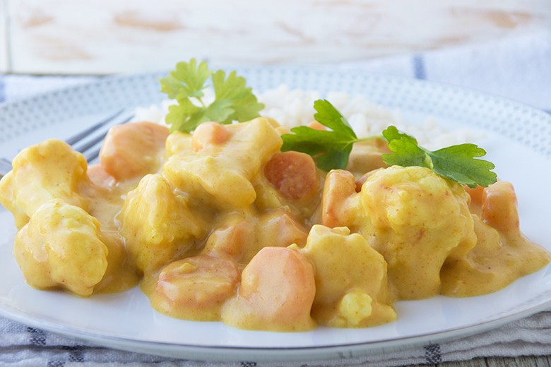 Blumenkohl-Curry mit Reis