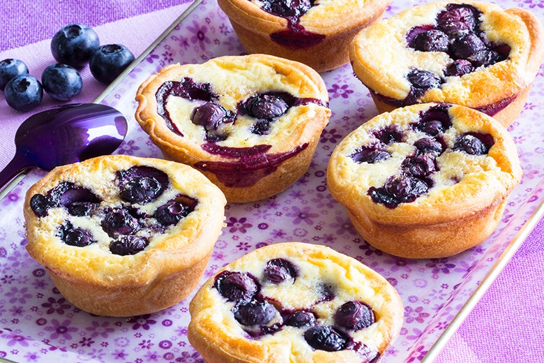 Hefeküchlein mit Heidelbeeren