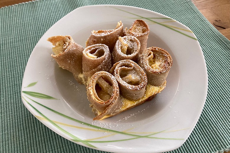 Apfel-Pfannkuchenauflauf
