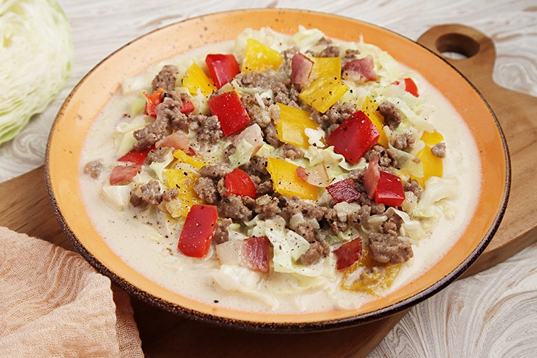Wirsingpfanne mit Hackfleisch