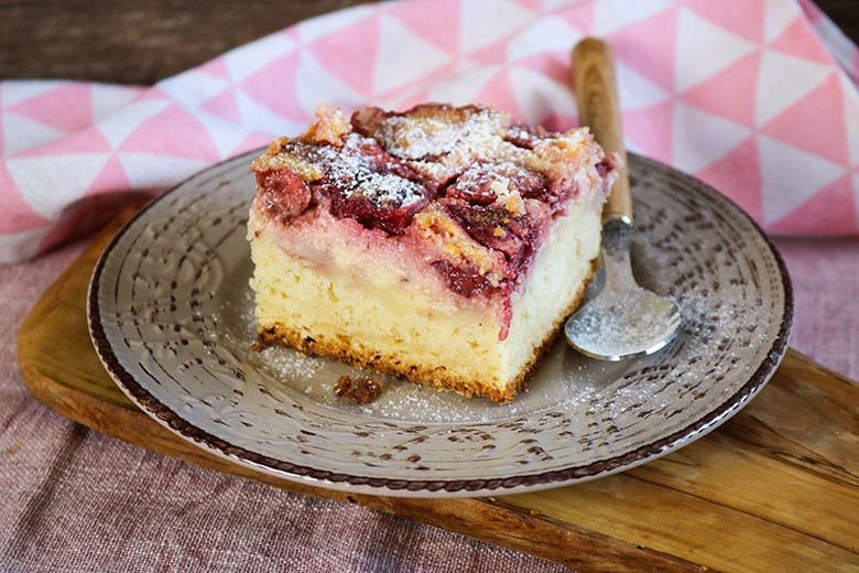 Erdbeerkuchen mit Crème fraîche