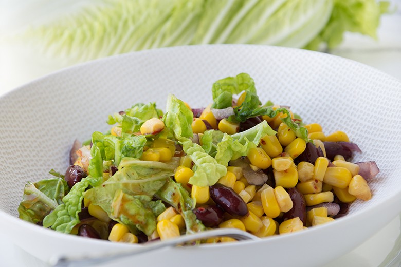 Scharfer Bohnen-Mais-Salat