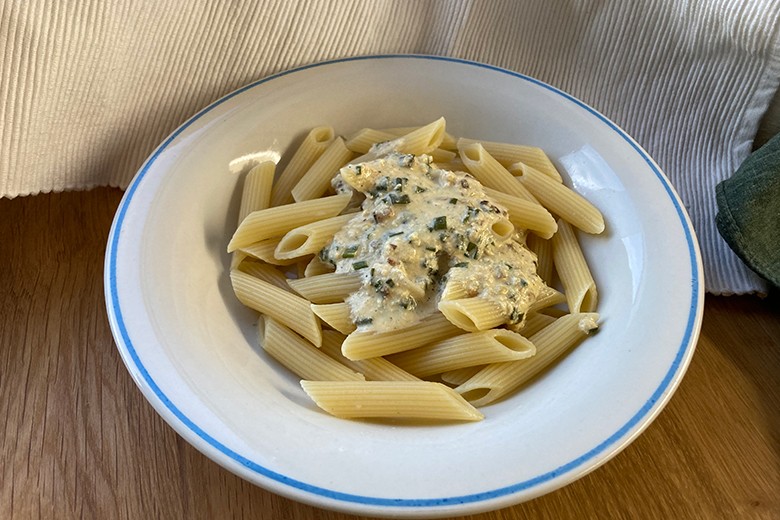Nudeln mit Knoblauchsauce