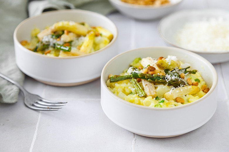 Spargelrisotto mit Parmesan