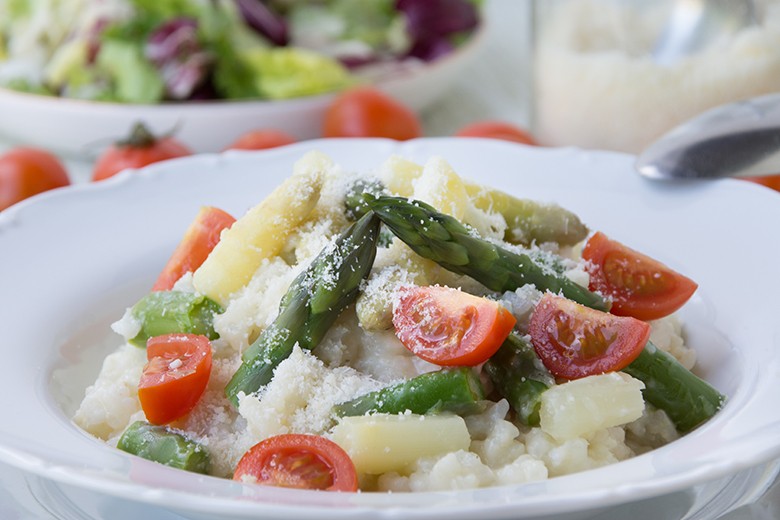 Spargelrisotto mit zweierlei Spargel