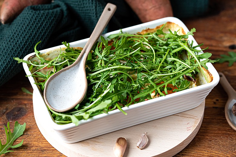 Süßkartoffel-Fenchel-Auflauf