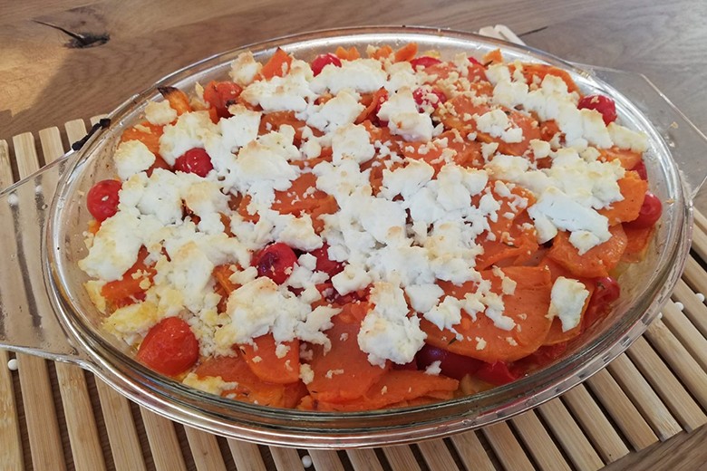 Süßkartoffel-Auflauf mit Feta