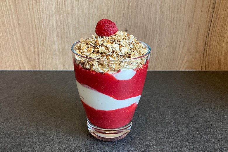 Himbeercreme mit Haferflocken