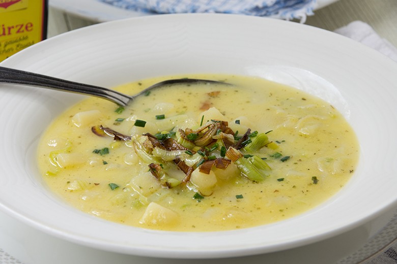 Porreesuppe mit Ingwer