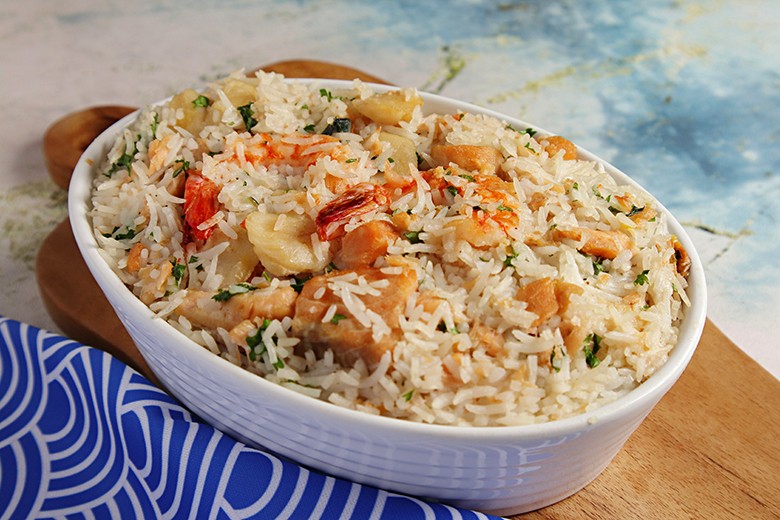 Fischragout mit Reis