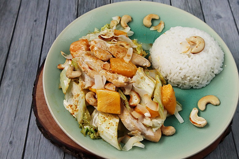 Geflügelpfanne mit Cashewkernen