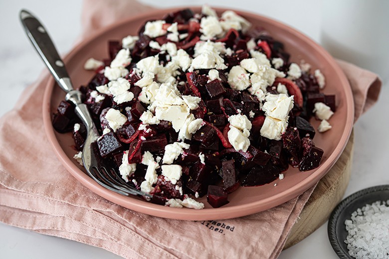 Rote Bete Salat mit Himbeerdressing