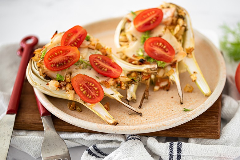 Fenchel-Tomaten-Mozzarella-Auflauf