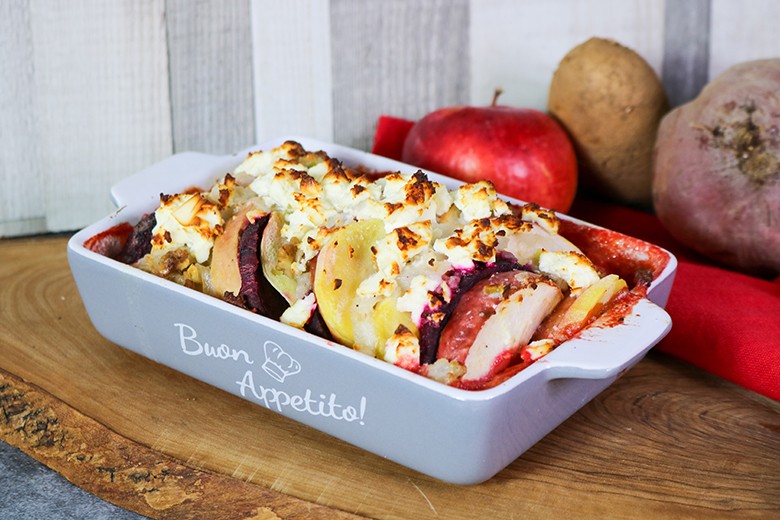 Rote-Bete-Kartoffel-Gratin