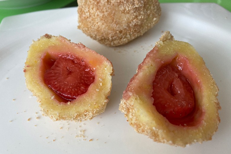 Vegane Erdbeerknödel