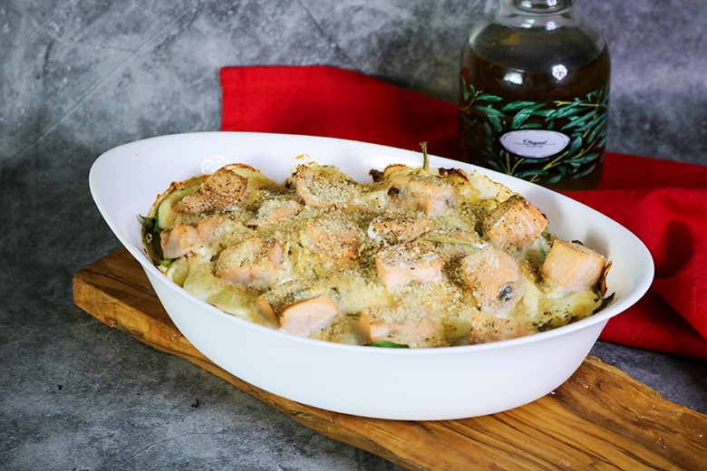 Gnocchi-Lachs-Auflauf