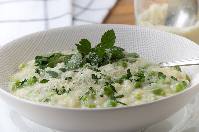 Erbsen-Risotto mit Minze