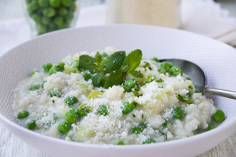 Lauch-Erbsen-Risotto