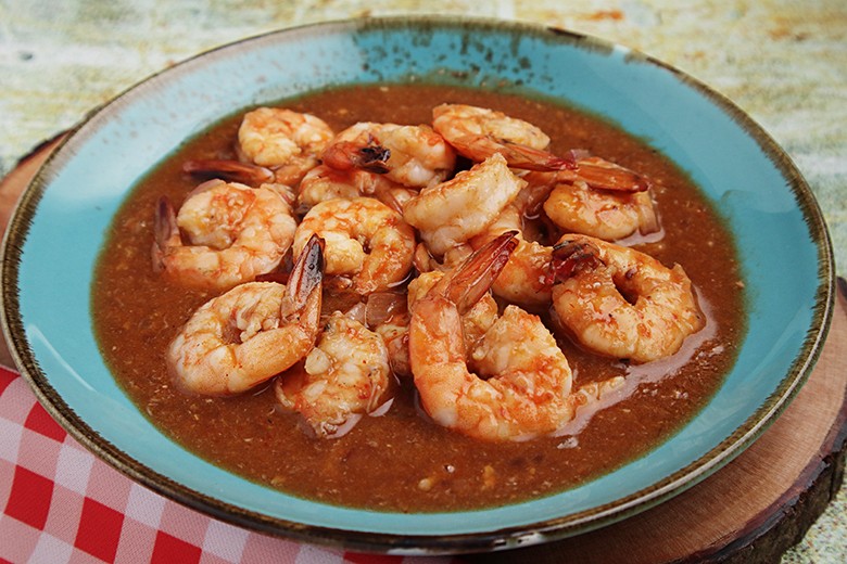Gebratene Garnelen in Tamarindensauce