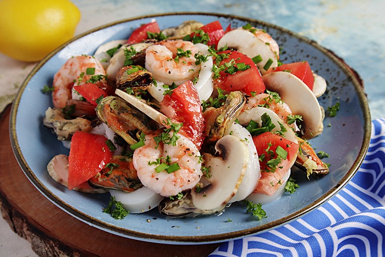 Meeresfrüchte in Zitronenmarinade