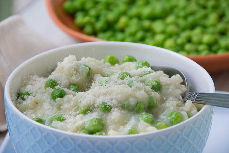 Cremiges Erbsenrisotto