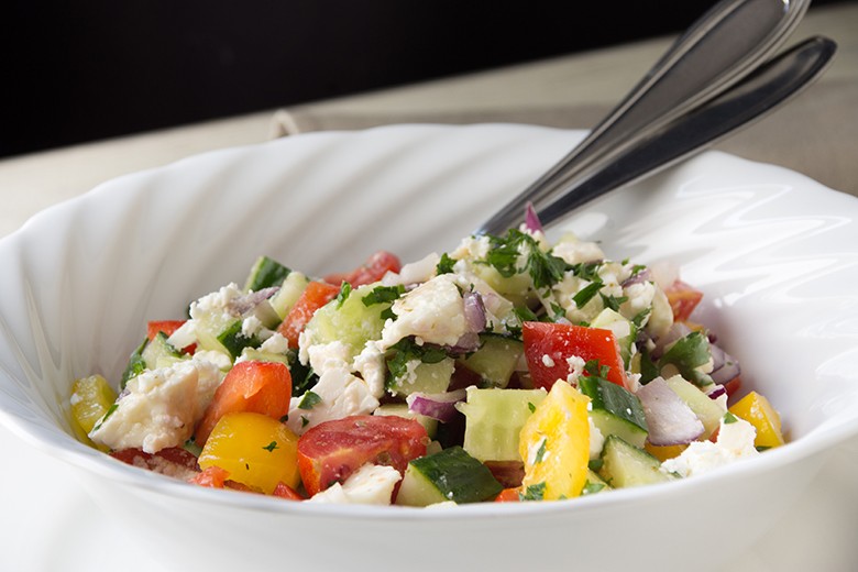 Paprikasalat mit Feta