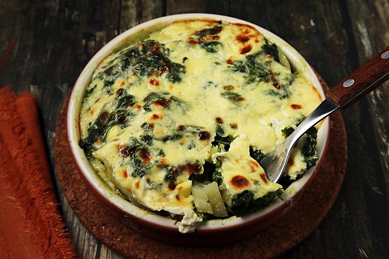 Kartoffel-Spinat-Gratin