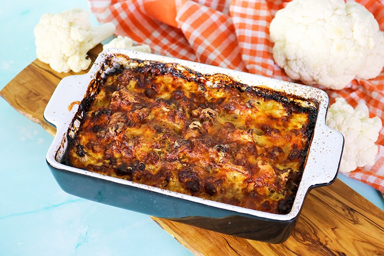 Blumenkohlgratin mit Hackbällchen