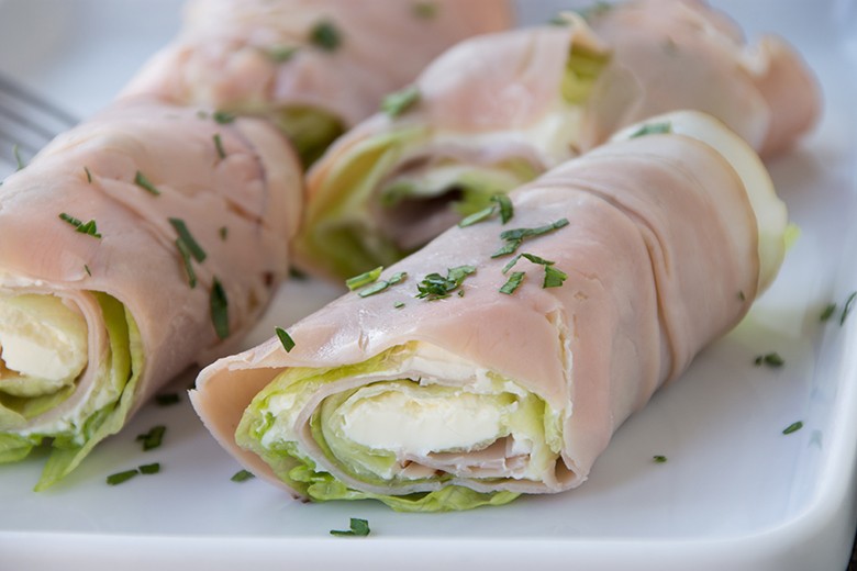 Schinkenröllchen mit Frischkäse