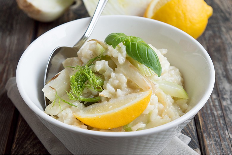 Fenchel-Basilikum-Zitronen-Risotto