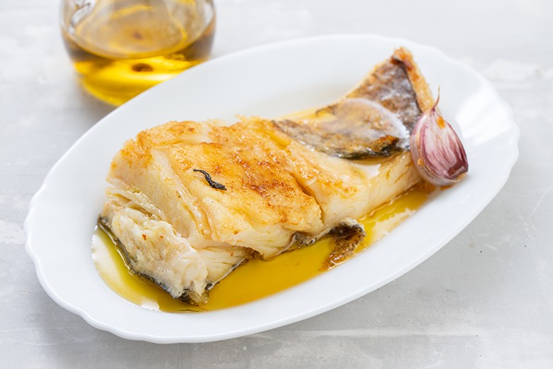 Gebratener Kabeljau mit Knoblauch