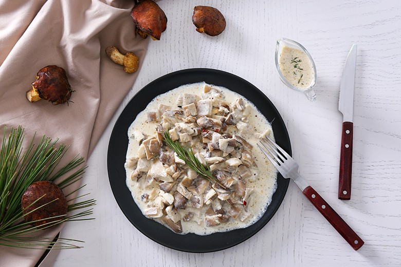 Pilze in Sahnesauce