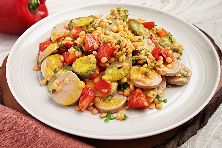 Gemischter Linsensalat