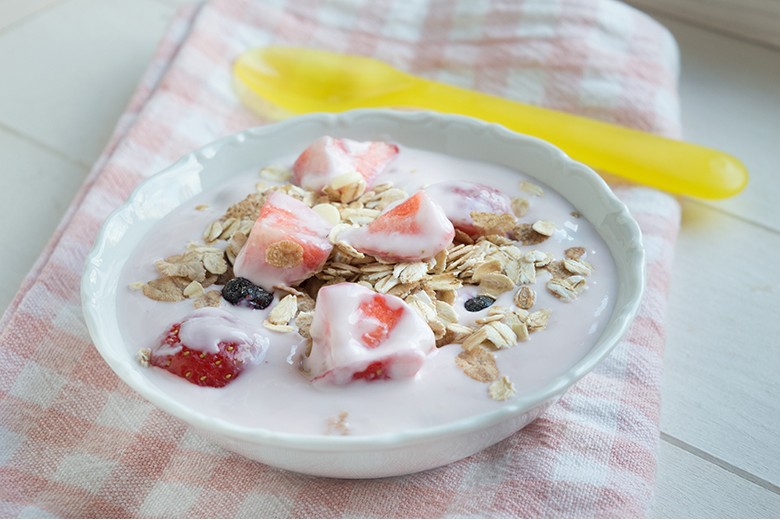 Vanillequark mit Erdbeeren