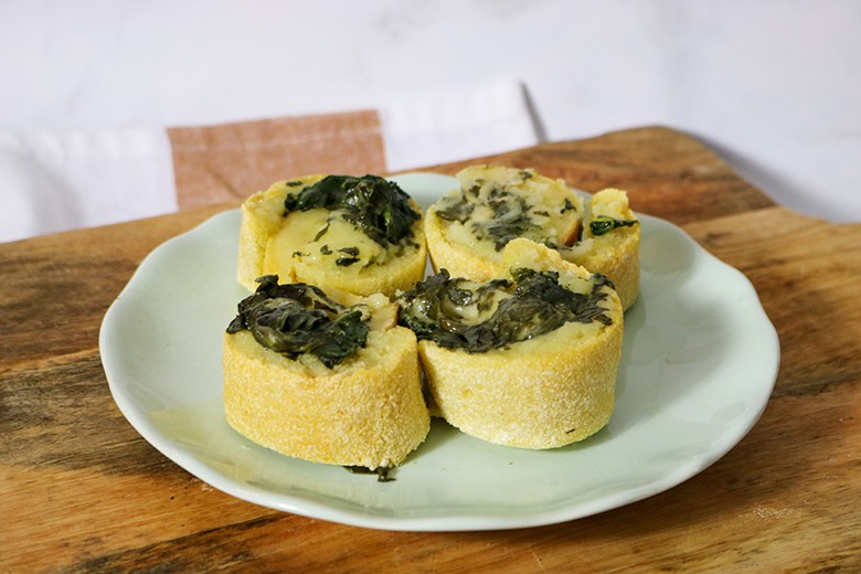 Kartoffelrolle mit Spinat