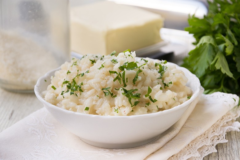 Reis mit Butter und Parmesan