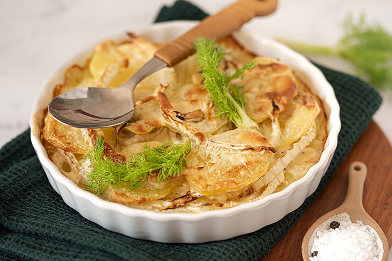 Kartoffelgratin mit Fenchel