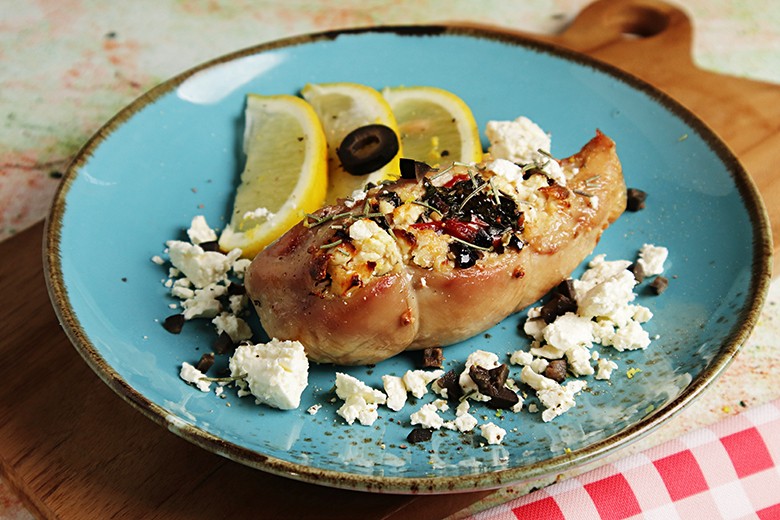 Mediterran gefüllte Hähnchenbrust