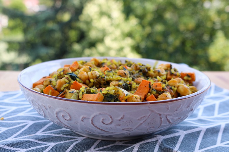 Süßkartoffelcurry mit Kichererbsen