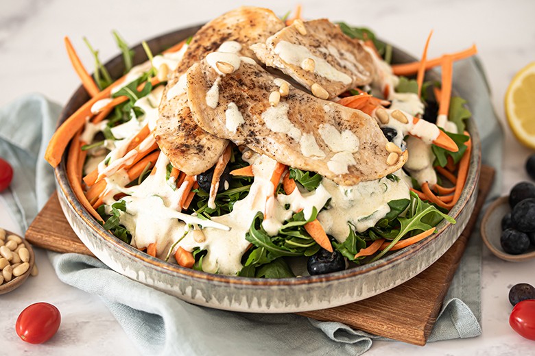 Hähnchen auf Rucola