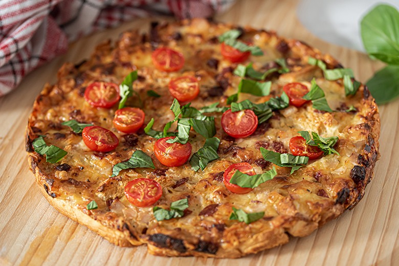 Pfannenpizza mit Toastbrot