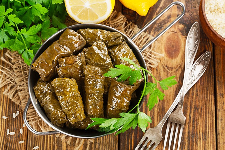 Gefüllte Weinblätter mit Hackfleisch