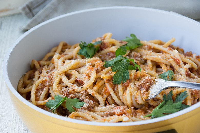 Spaghetti mit Linsenbolognese