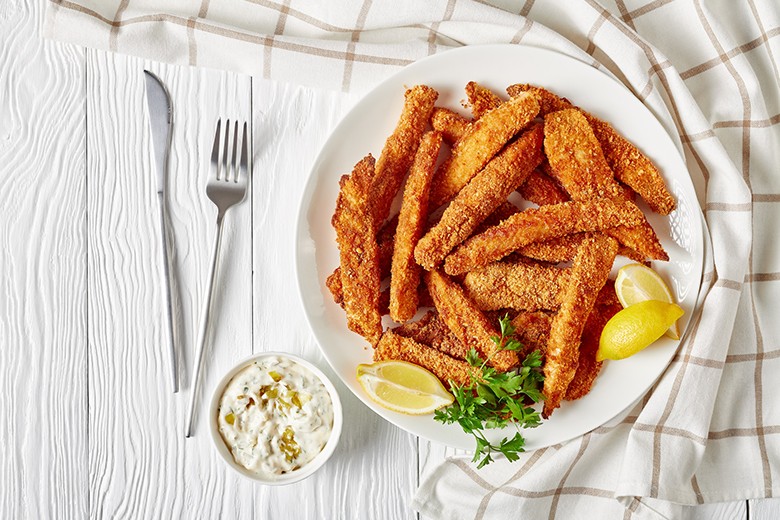 Selbstgemachte Fischstäbchen